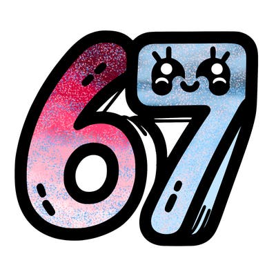 the numbers 67
