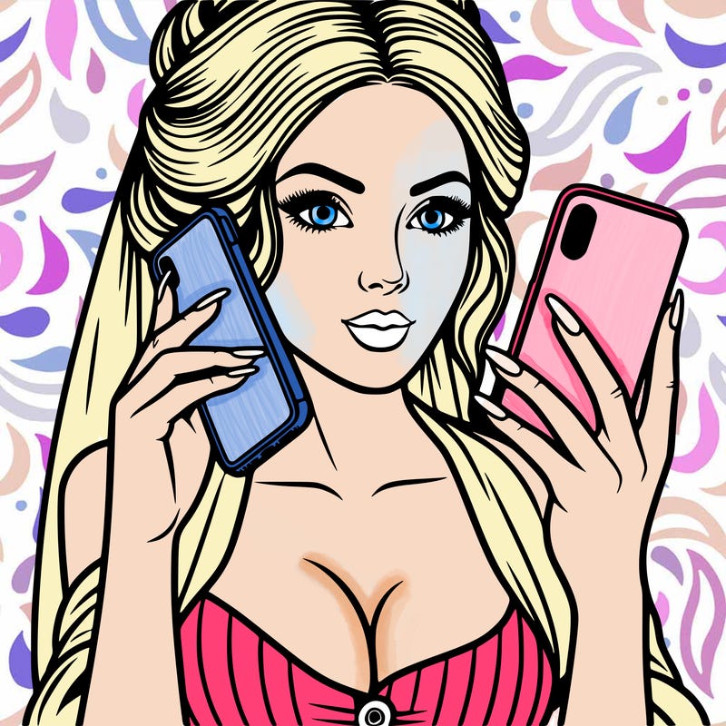 lady with realistic phone