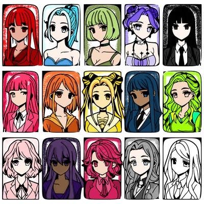 girls that look diffrent anime