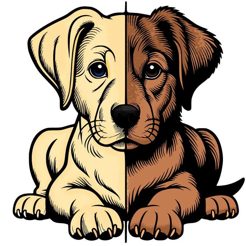 realistic dog split picture