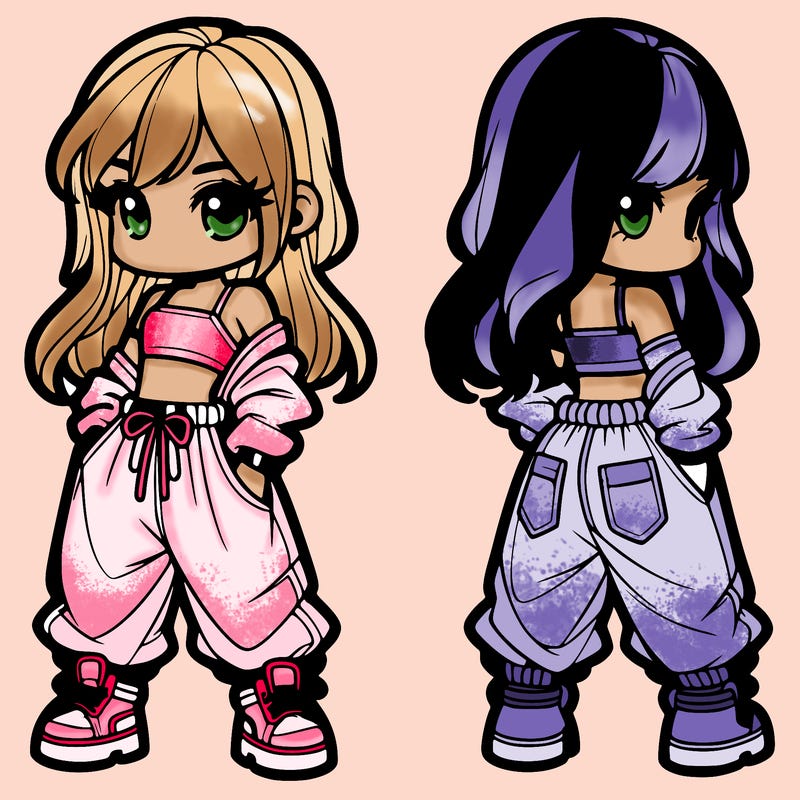 girl in crop top and baggy pants