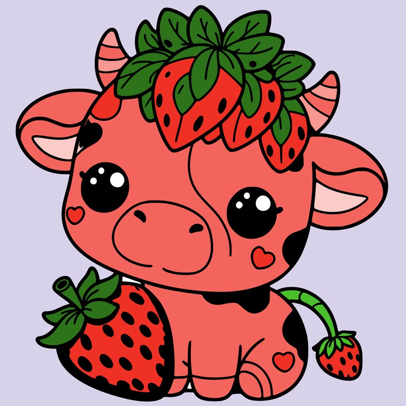 cute strawberry cow