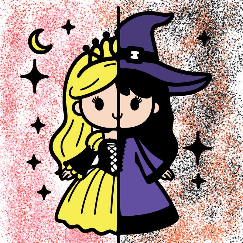 split princess and witch