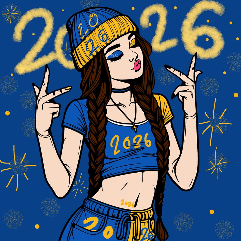 realistic teenage girl with braids and a beanie and crop top doing 🫶🏼