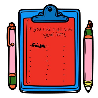 blank clip board with pen