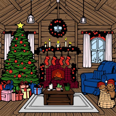 christmas house interior