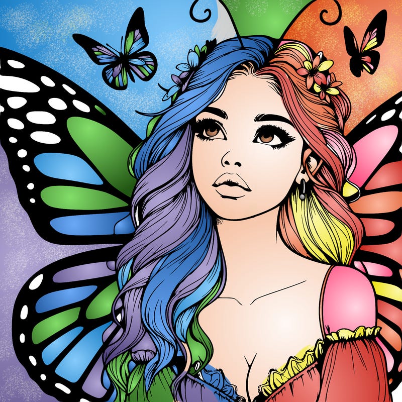 butterfly fairy realistic girl