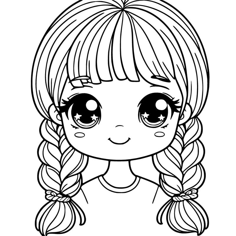 girl with braids and bangs