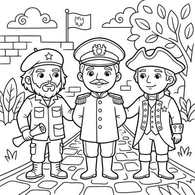 Embark on a colorful journey through history with our Revolutionary Leaders coloring page designed just for kids! Young artists can bring these inspiring figures to life with their favorite crayons and markers.