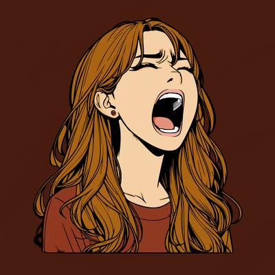 screaming realistic, girl