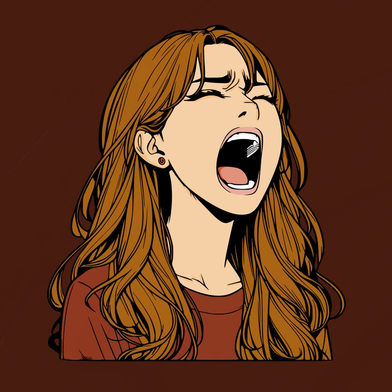 screaming realistic, girl