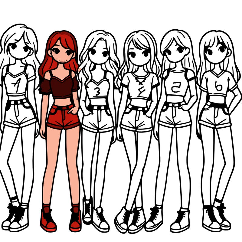 a group of girls wearing crop tops and shorts