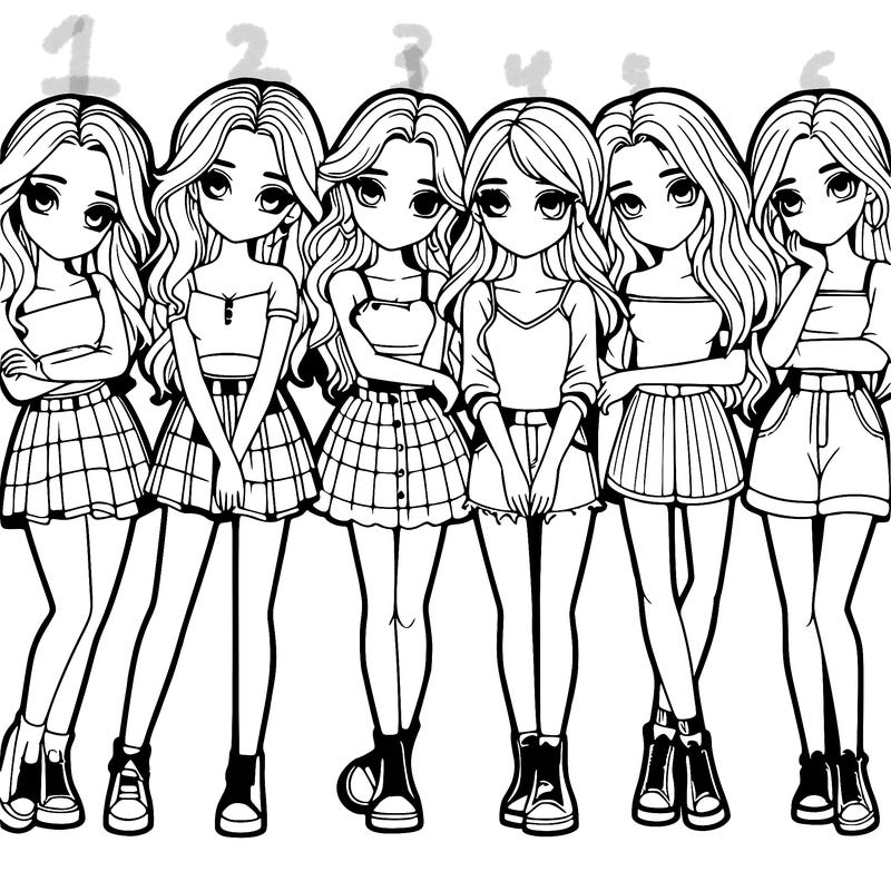 a group of girls realistic