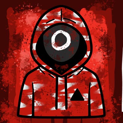 a person with non face waering a hoodie with a small triangle symbol