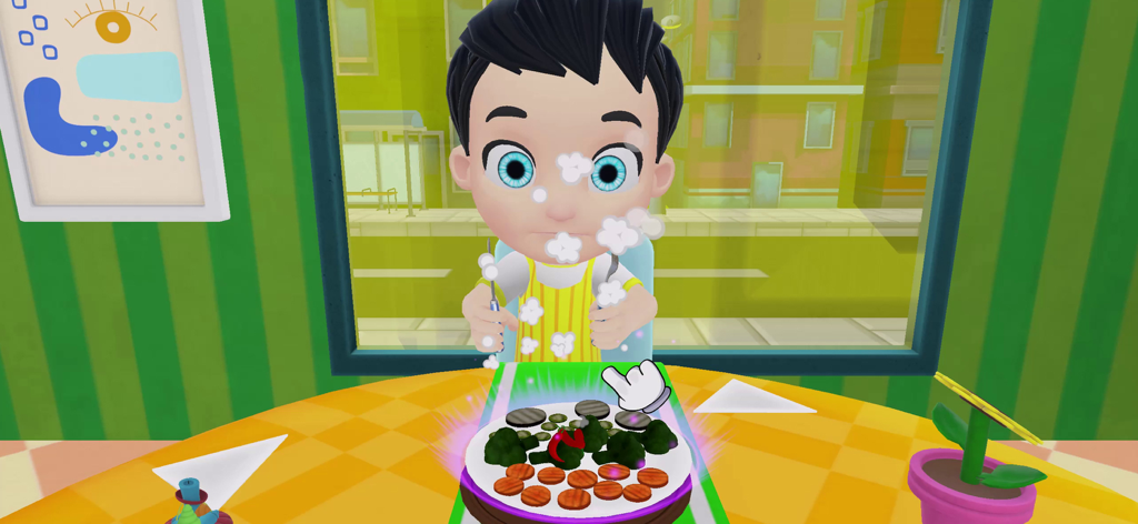 Cooking Master: Chef Game - Cartoon child character serving a meal in Cooking Master Chef Game