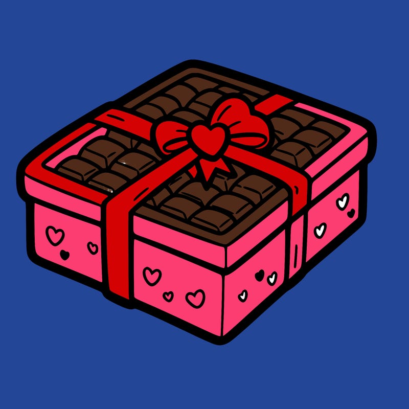 a box of chocolate for valentines day