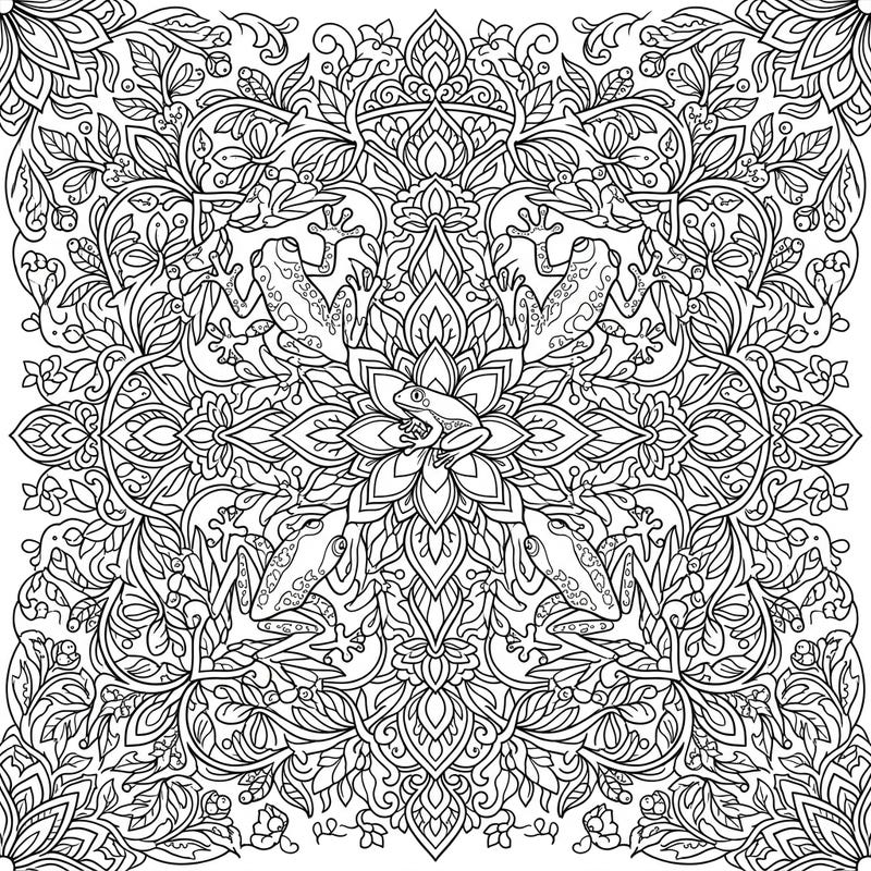 Explore the beauty of nature and intricate patterns with this stunning Tree Frog Mandala coloring page. Designed for adults and teens, it offers a relaxing and engaging artistic challenge.