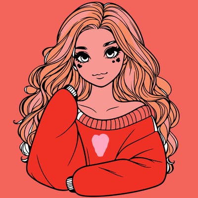 a beautiful girl in a big sweatshirt