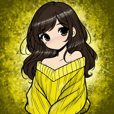 shy pretty girl wearing a sweater that is falling off one shoulder portrait