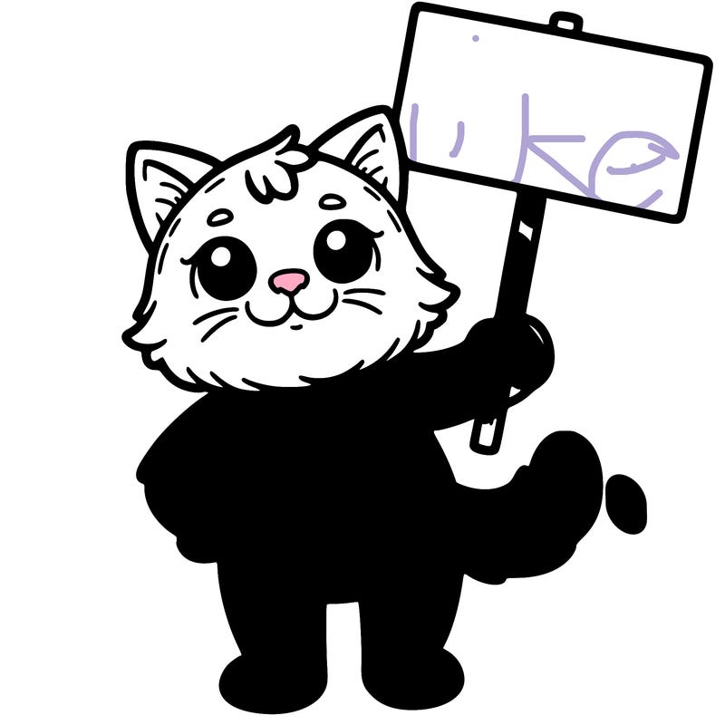 cat holding a sign