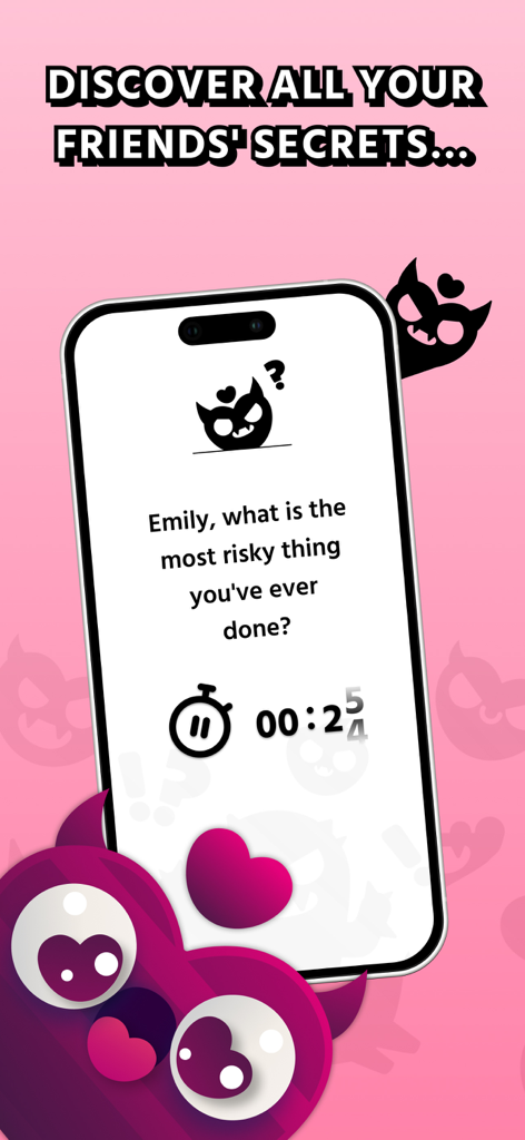 Smartphone screen showing a truth question and countdown timer in the Spiky game