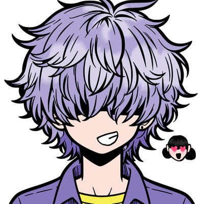 manga boy fluffy hair covering his eyes