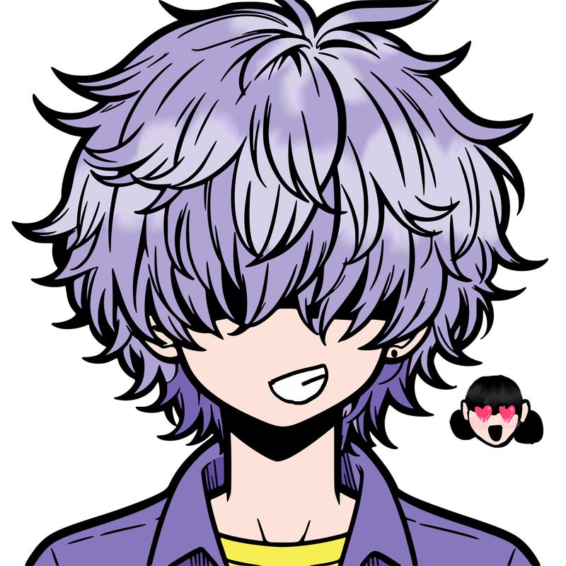 manga boy fluffy hair covering his eyes