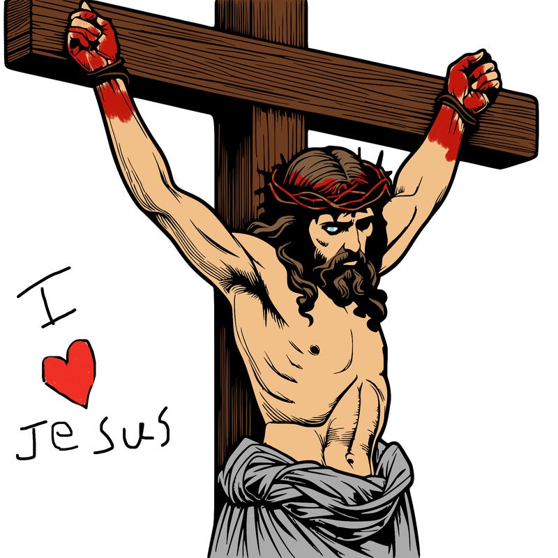 jesus realistic on the cross