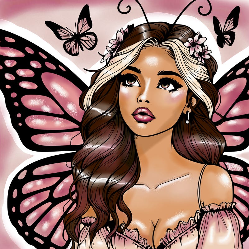 butterfly fairy realistic girl