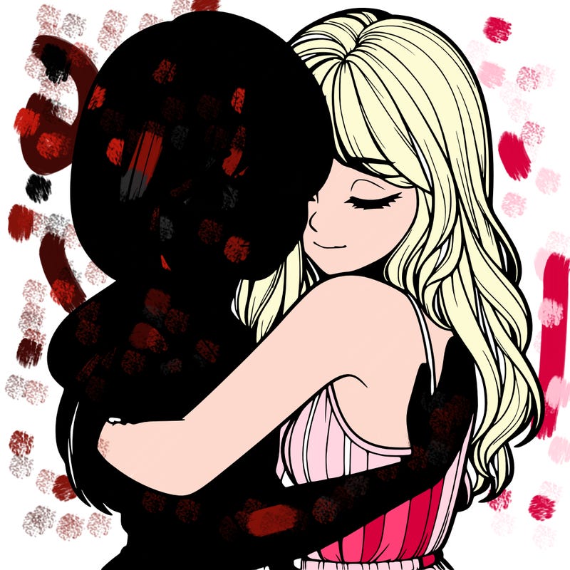 realistic girls hugging