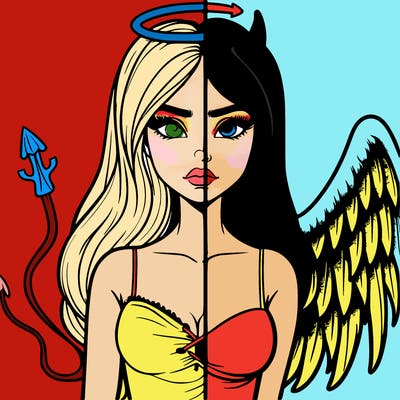 devil vs angel realistic girl