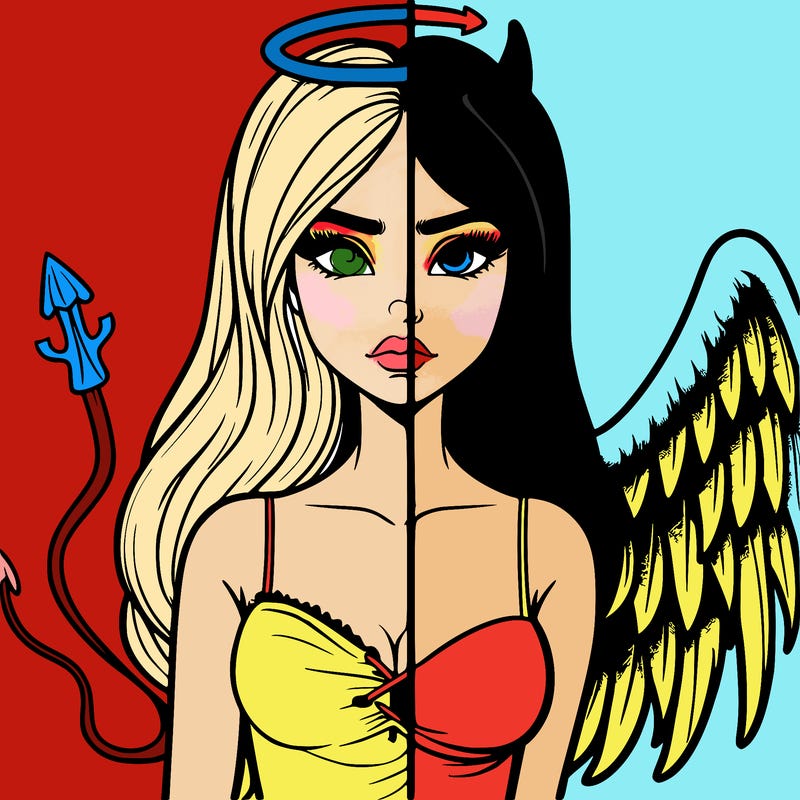 devil vs angel realistic girl