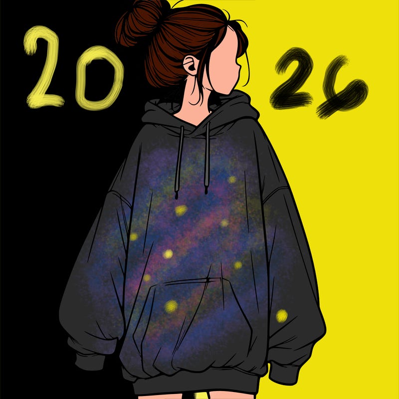realistic girl with a oversized sweatshirt on and a bun