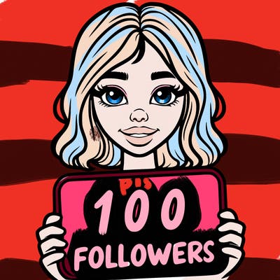 100 followers realistic girl