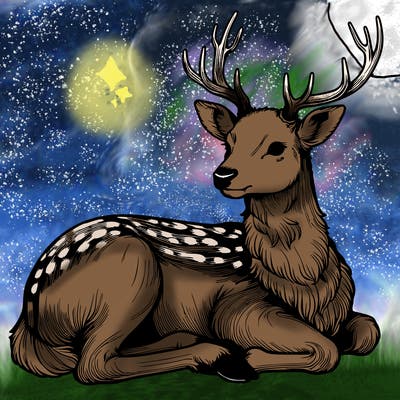realistic deer with antlers