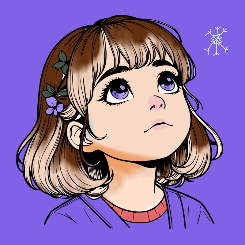 realistic girl looking up