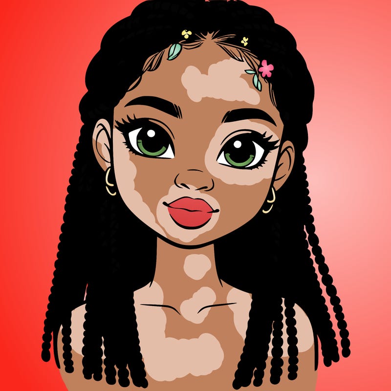 a realistic black girl with braids