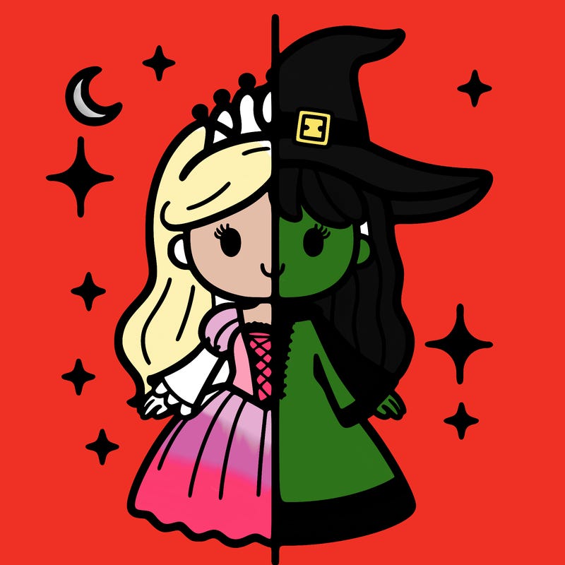 split princess and witch