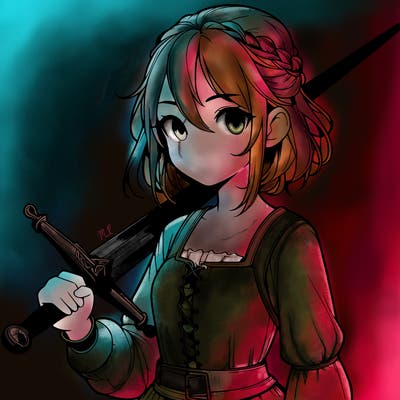 realistic girl with a sword