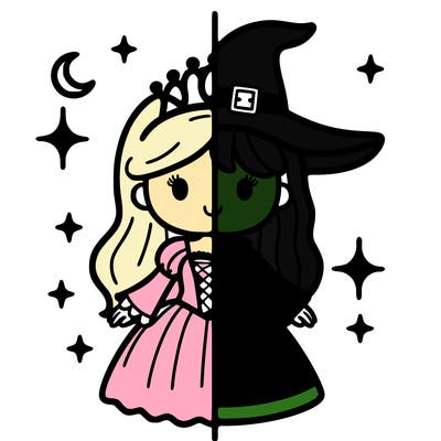 split princess and witch