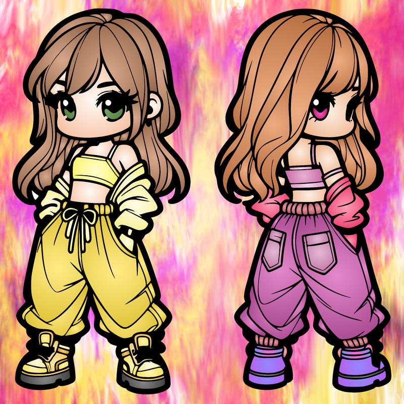 girl in crop top and baggy pants