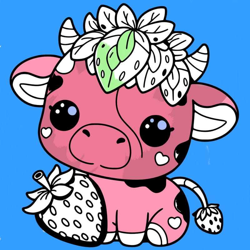 cute strawberry cow