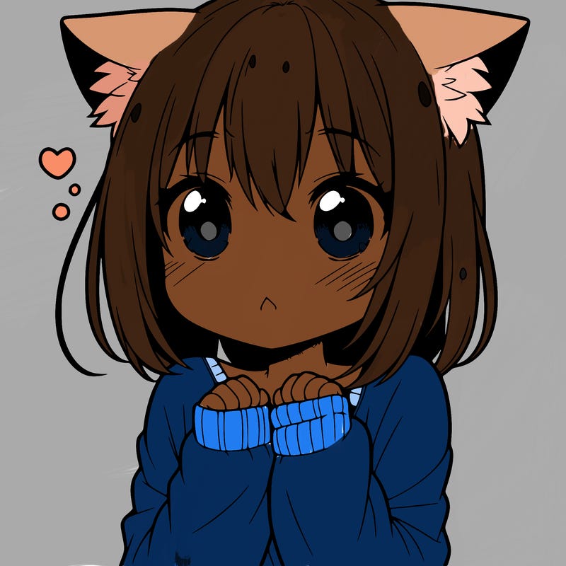 shy anime catgirl
