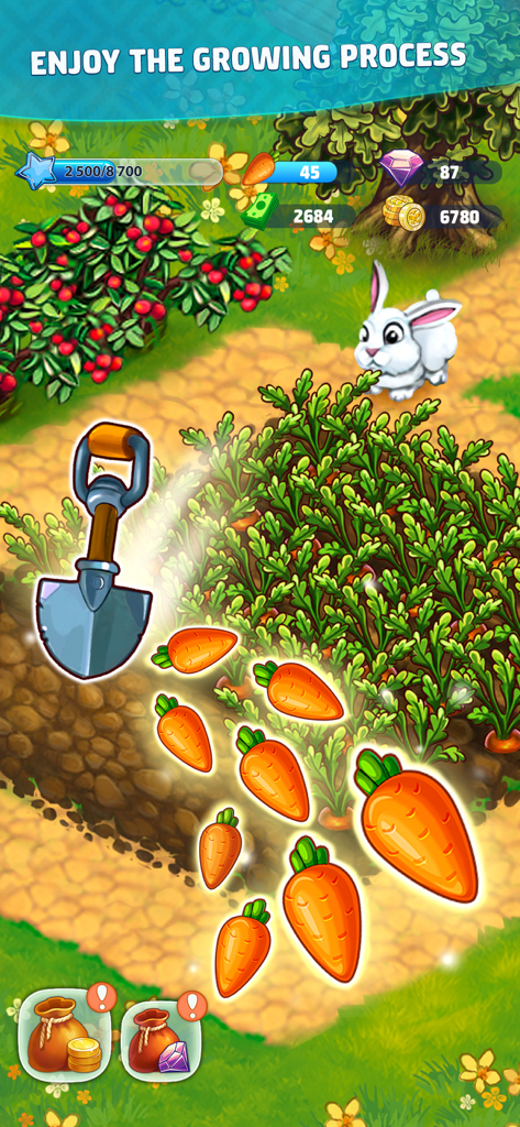 Harvest Land - Raccolta di carote nel gioco mobile Harvest Land