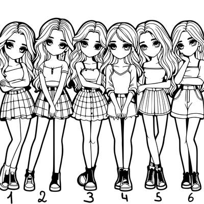 a group of girls realistic