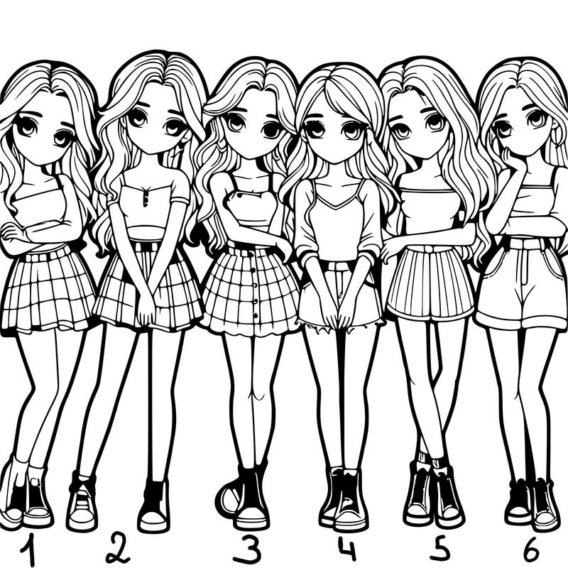 a group of girls realistic