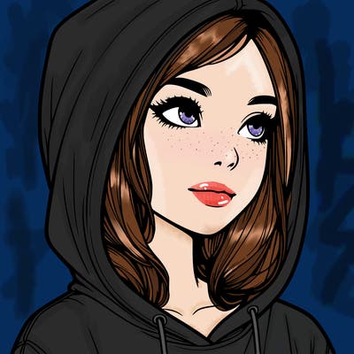 realistic girl with hoodie on