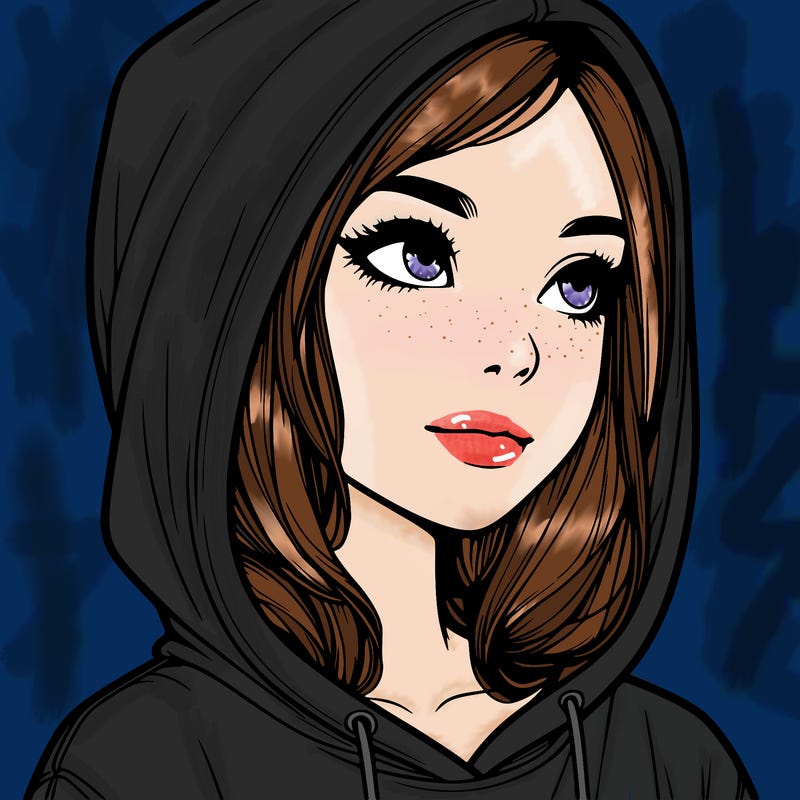 realistic girl with hoodie on