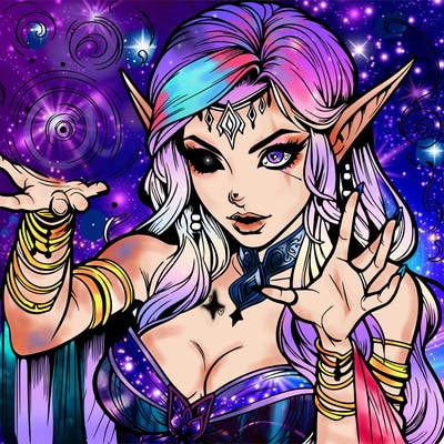 realistic scary beautiful elf sorceress casting spell