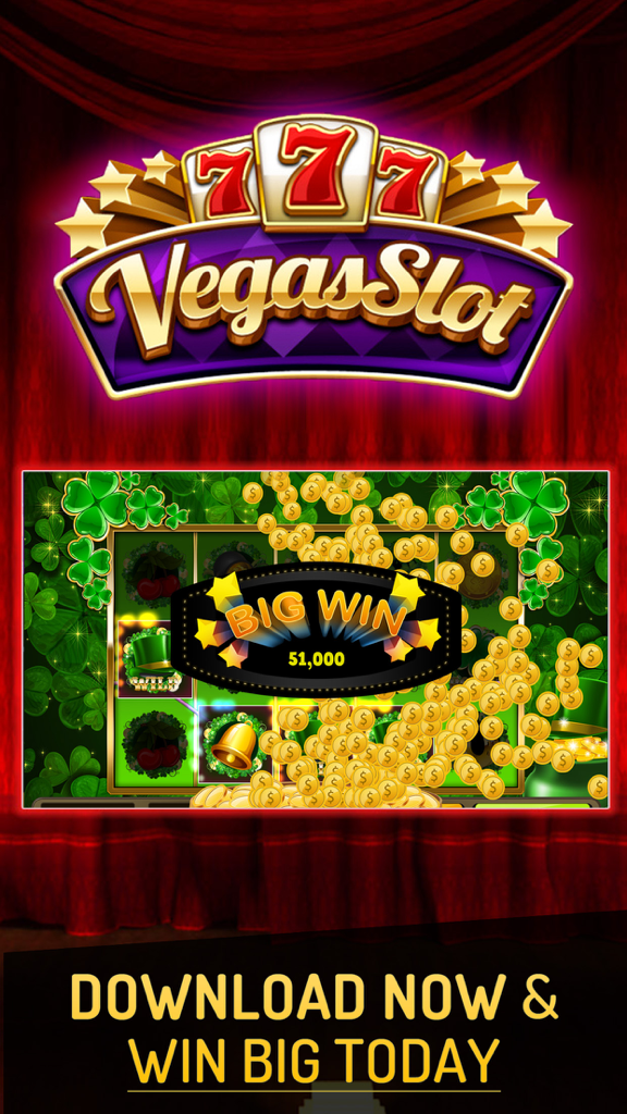 Slots of Vegas: Casino Slot Machines & Pokies - 金貨とクローバーのテーマで大当たりアニメーションを特徴とするスロット オブ ベガスカジノアプリのスクリーンショット
